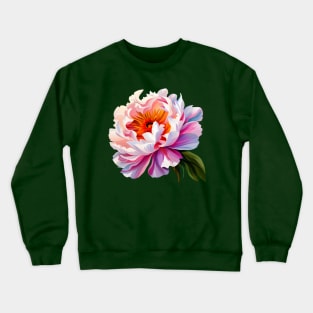 Elegant Ombre Pink Peony Flower Watercolor Floral Art Crewneck Sweatshirt